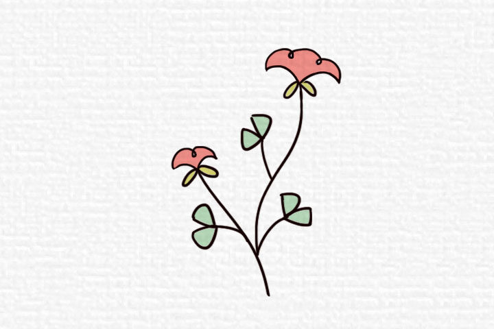 阳春三月漂亮的花朵简笔画图片
