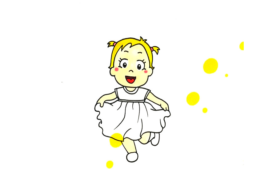 穿漂亮裙子的小女孩简笔画教程