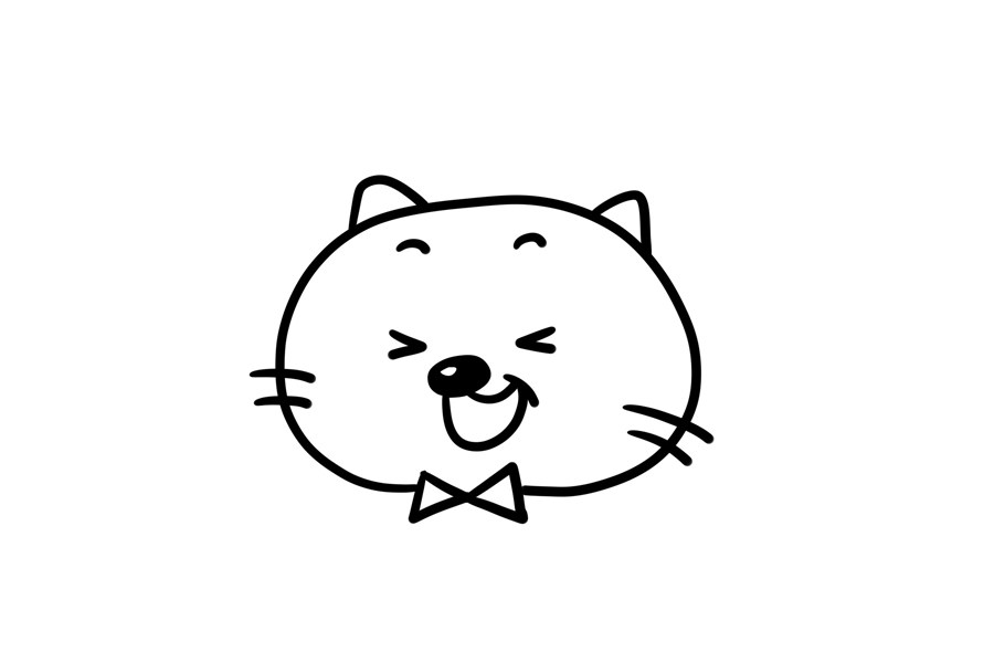 表白的小猫简笔画步骤