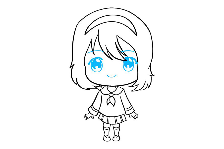 如何画可爱的动漫小女孩
