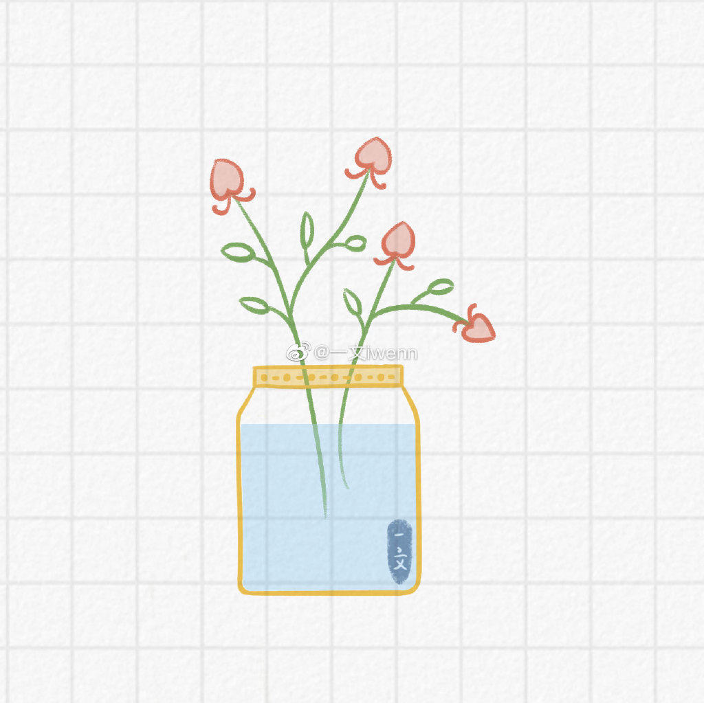 小清新的水培植物简笔画图片