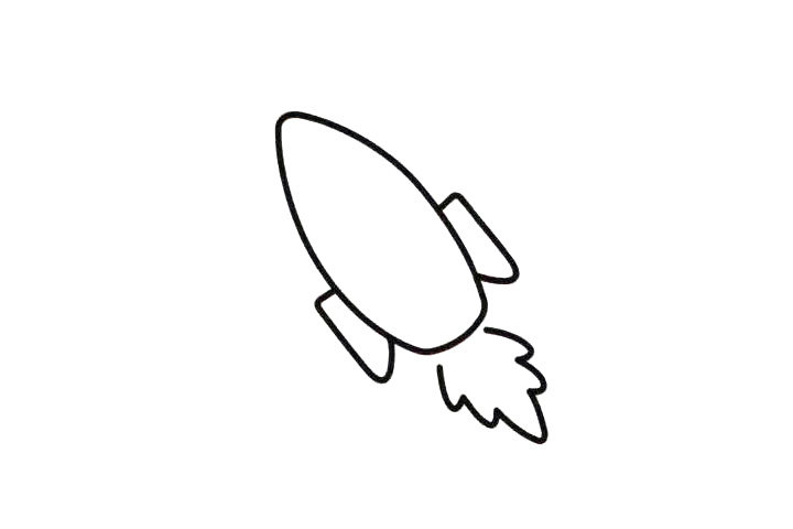 一步一步教你画火箭简笔画