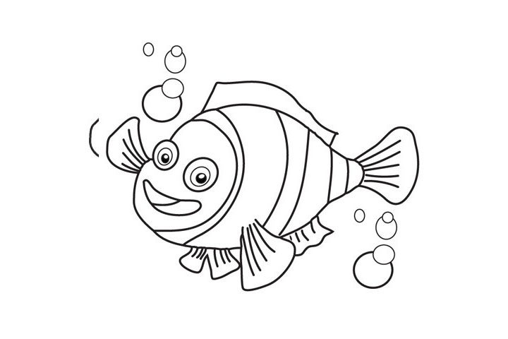 海底总动员中的小丑鱼简笔画画法步骤