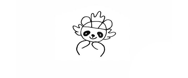 福娃晶晶简笔画画法步骤