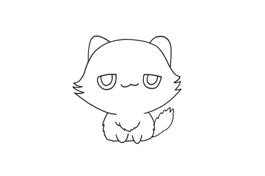 可爱的小猫简笔画画法