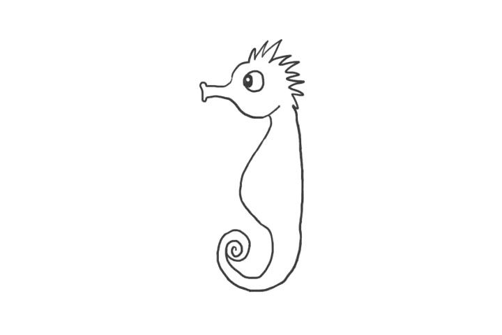 海洋生物海马简笔画怎么画
