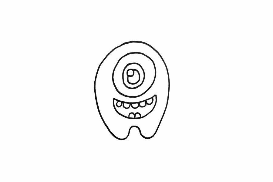 简单可爱小怪兽简笔画画法