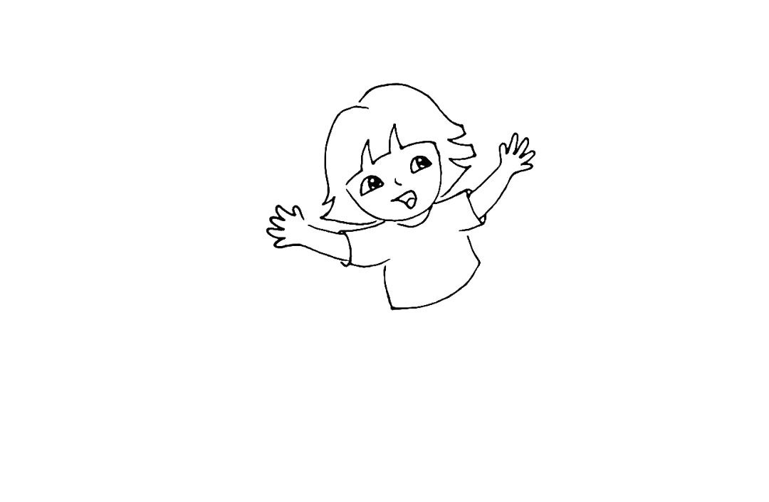 卡通人物朵拉简笔画画法教程
