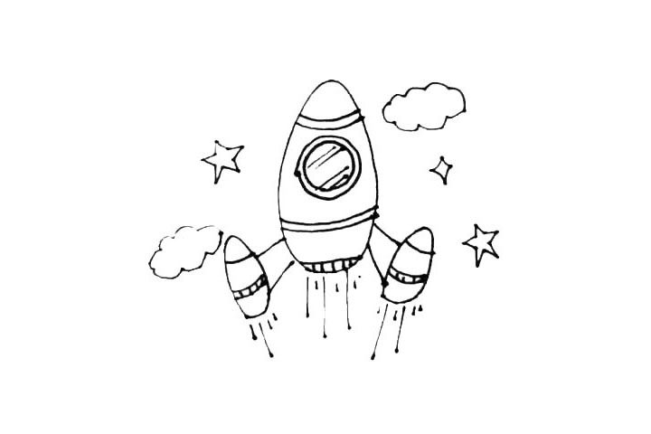 宇宙飞船简笔画画法