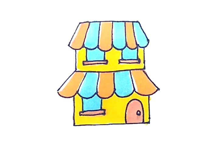 小楼房简笔画画法步骤