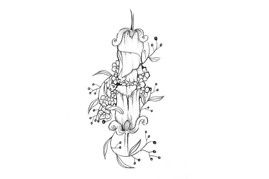 一组漂亮的线描花束简笔画图片