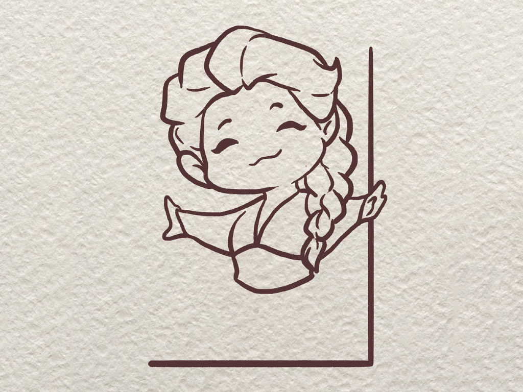 冰雪女王简笔画