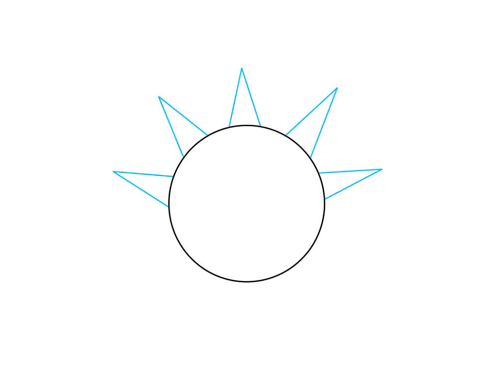 卡通太阳简笔画画法步骤