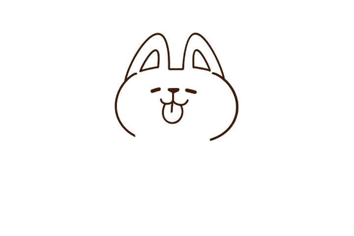 可爱的小黄狗简笔画步骤