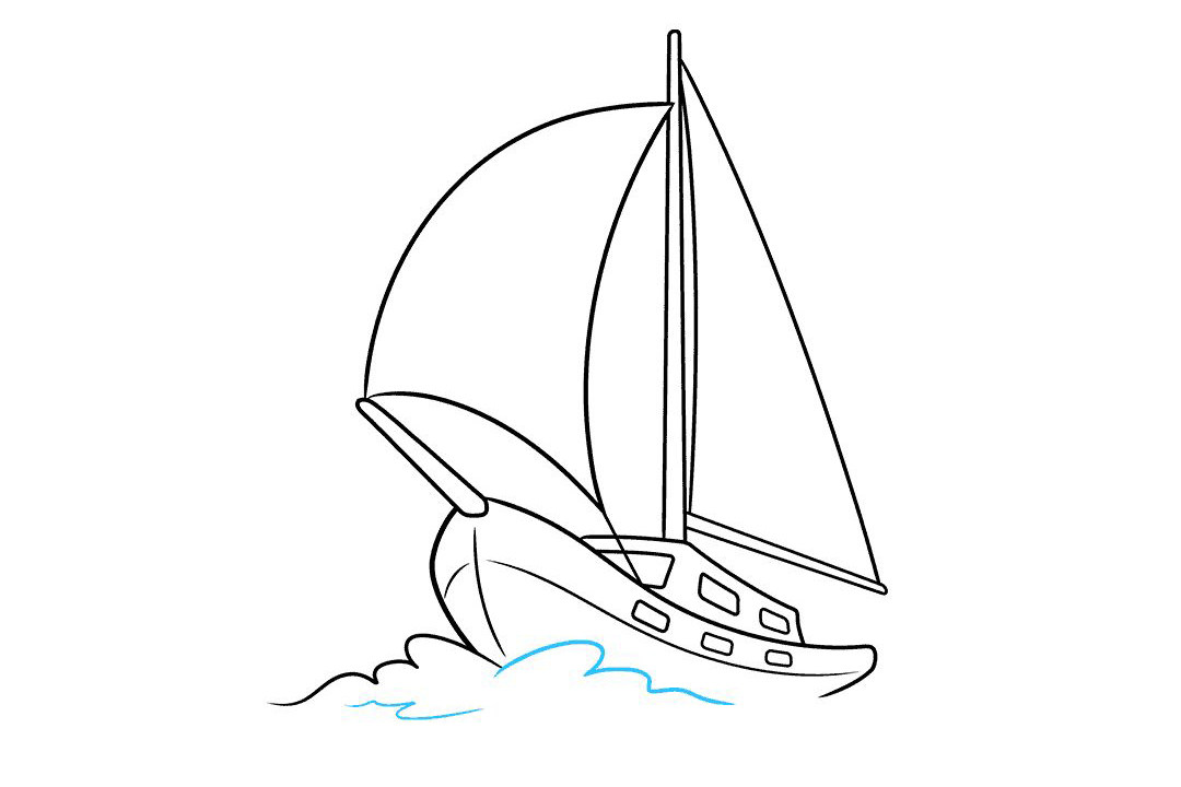 如何画帆船简笔画