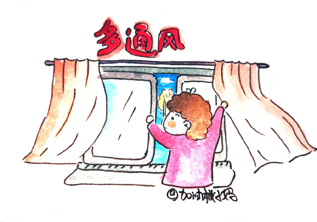 科学预防肺炎的简笔画