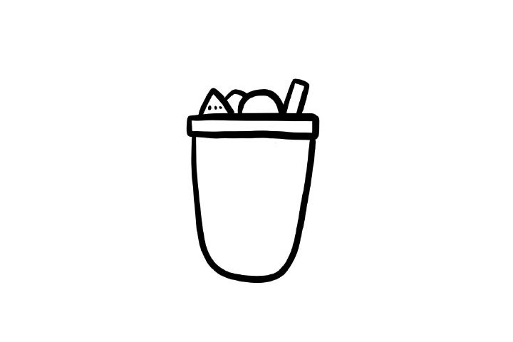 缤纷水果茶简笔画画法步骤