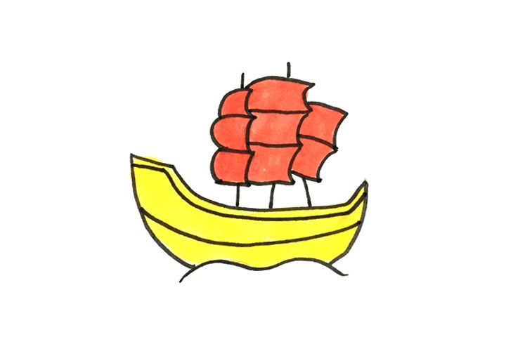 简单的帆船怎么画