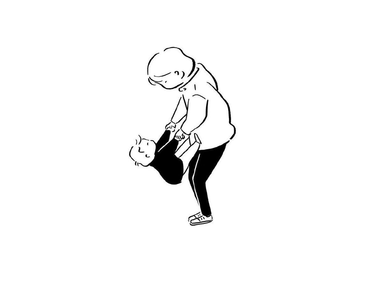 一组妈妈日常带娃简笔画图片