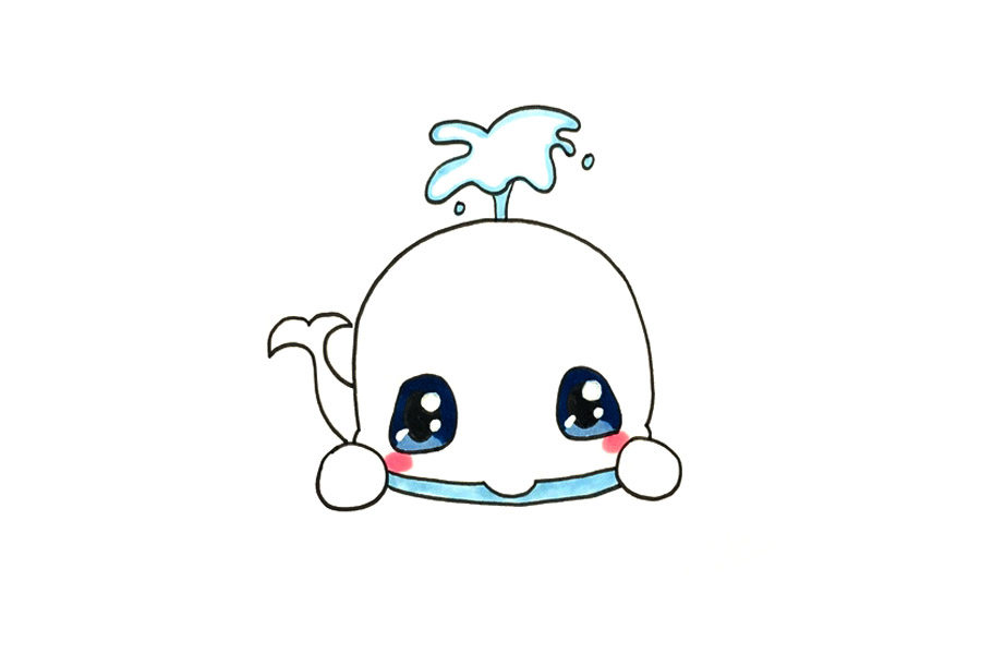 可爱蓝鲸怎么画