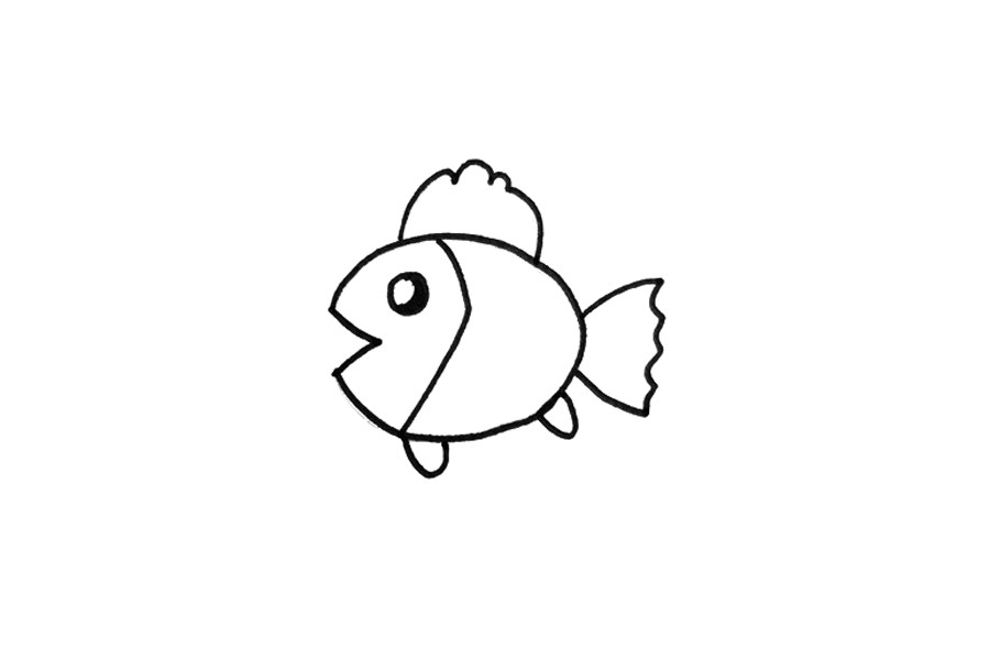小学生画的简单小鱼简笔画