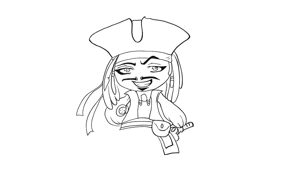 杰克船长简笔画画法步骤