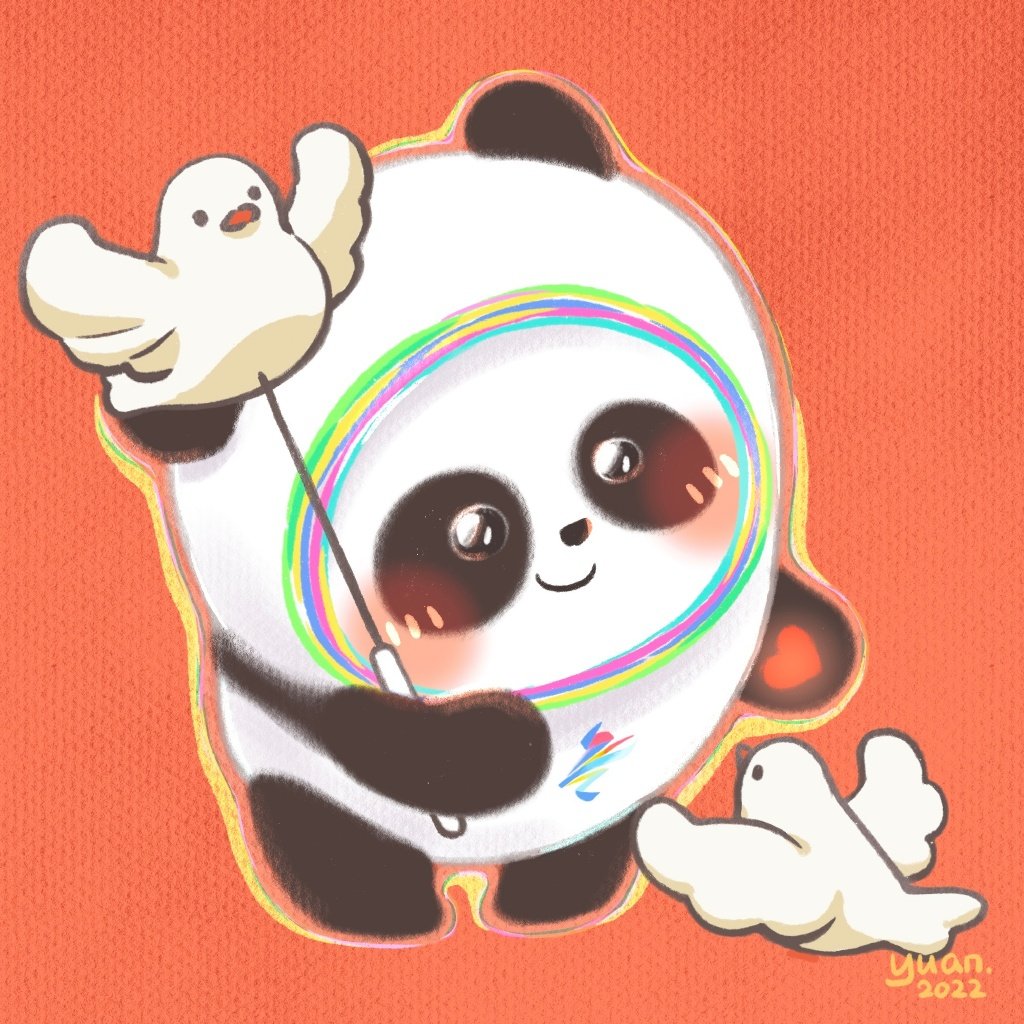 可爱冰墩墩头像简笔画