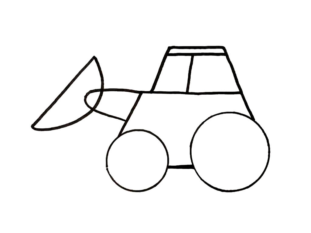 挖掘机简笔画画法详解