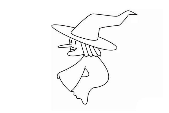 万圣节女巫简笔画画法步骤