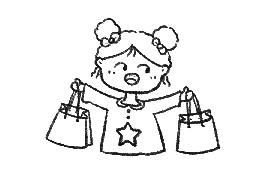 购物小女孩简笔画教程