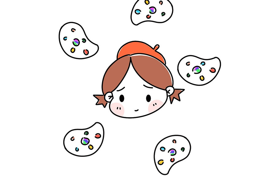 如何画可爱小画家简笔画