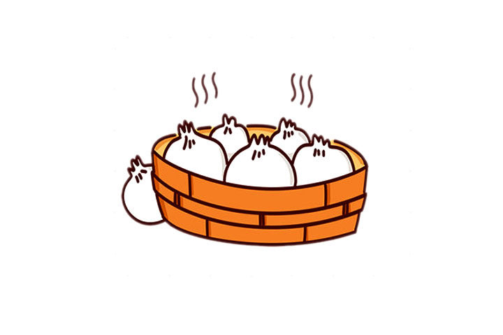 一笼包子简笔画画法步骤