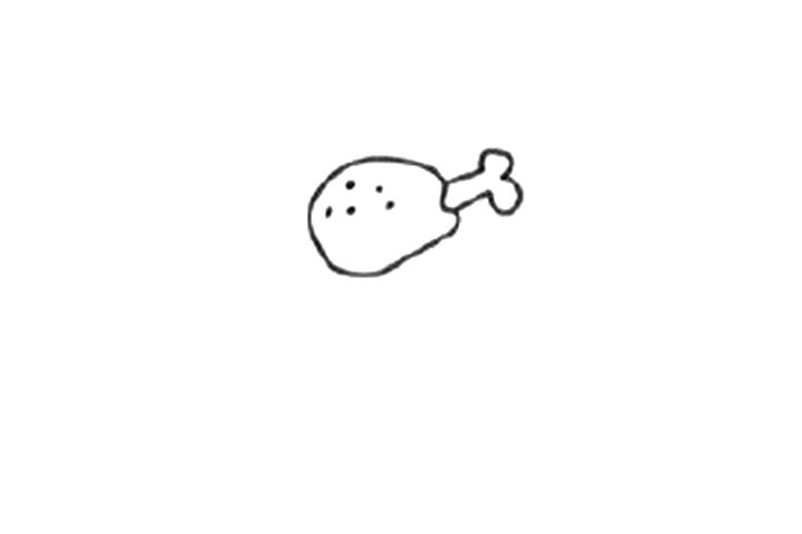鸡腿饭的简笔画步骤