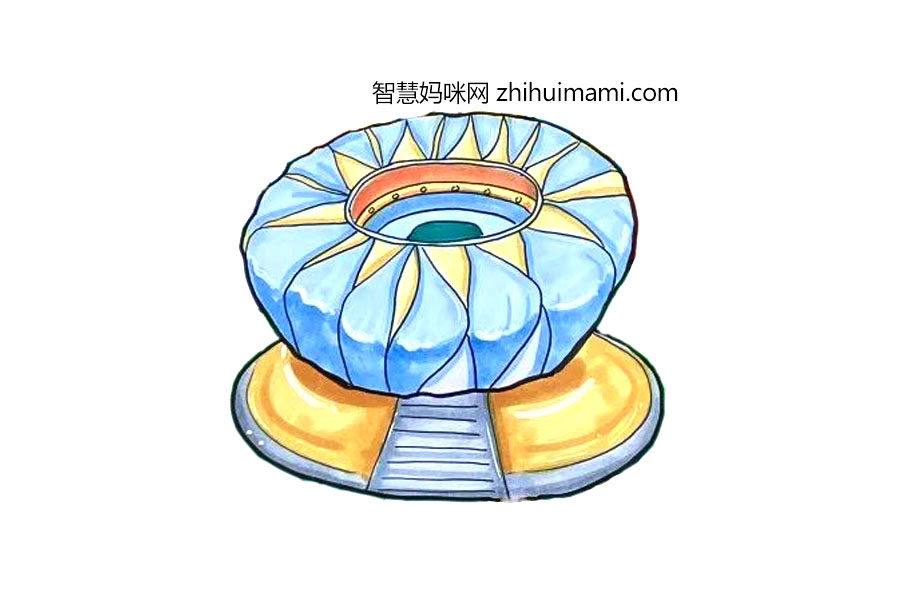2022杭州亚运会主场馆简笔画图片