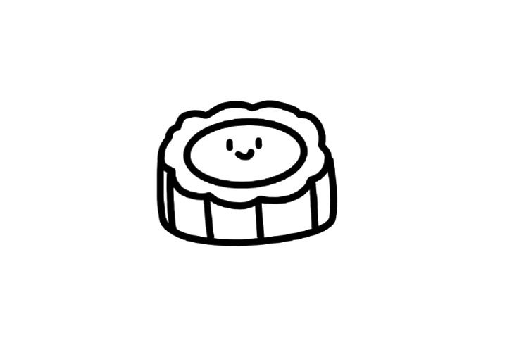 中秋元素 可爱月饼简笔画