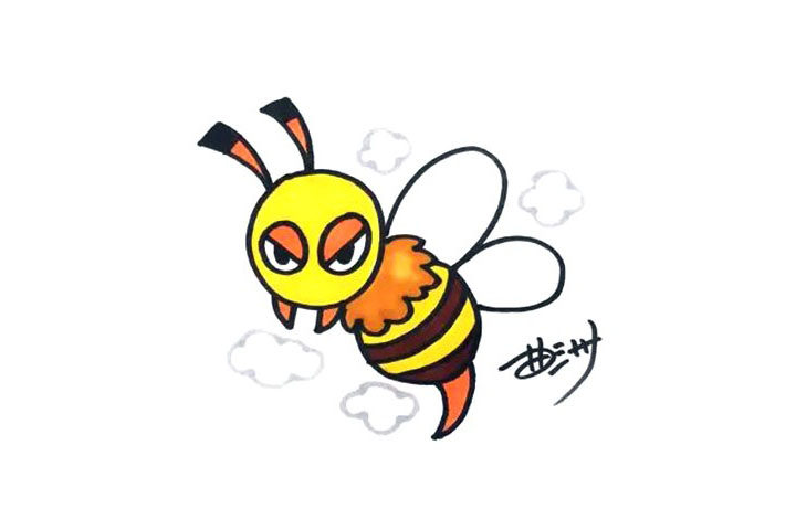 马蜂简笔画画法步骤