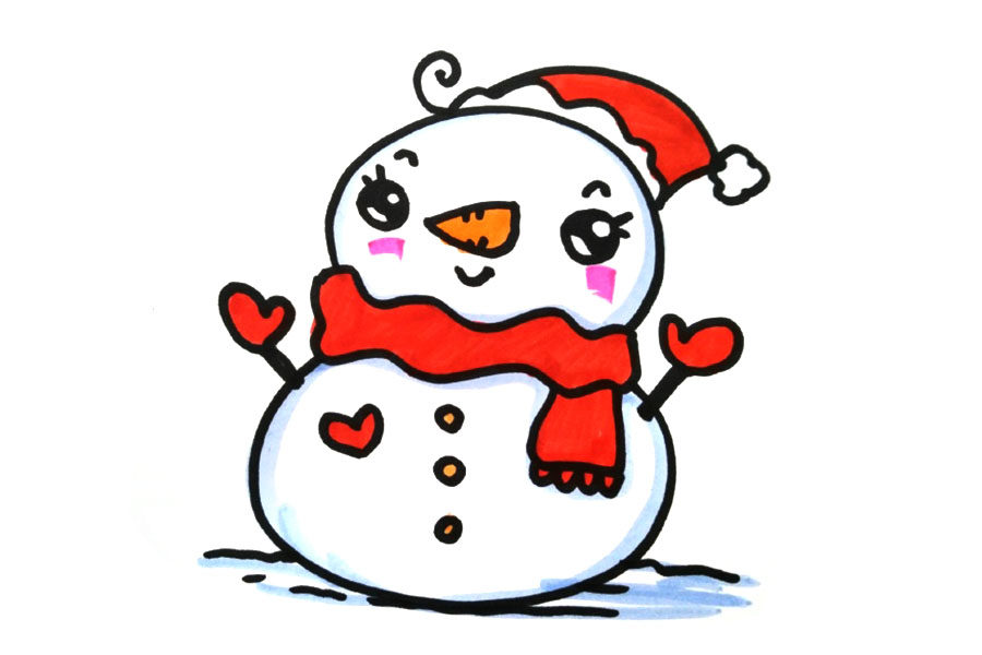 六张可爱的雪人简笔画图片