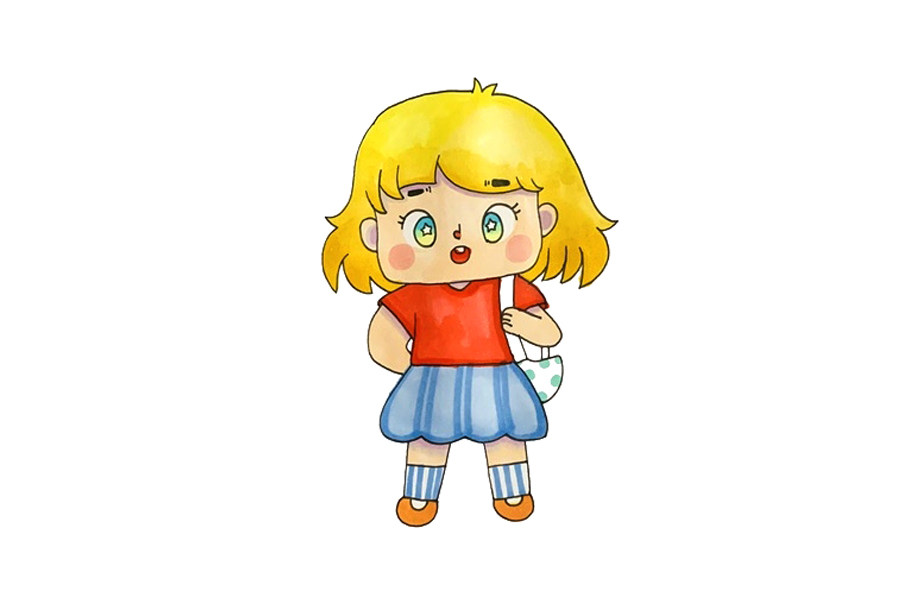一步一步学画可爱小女孩
