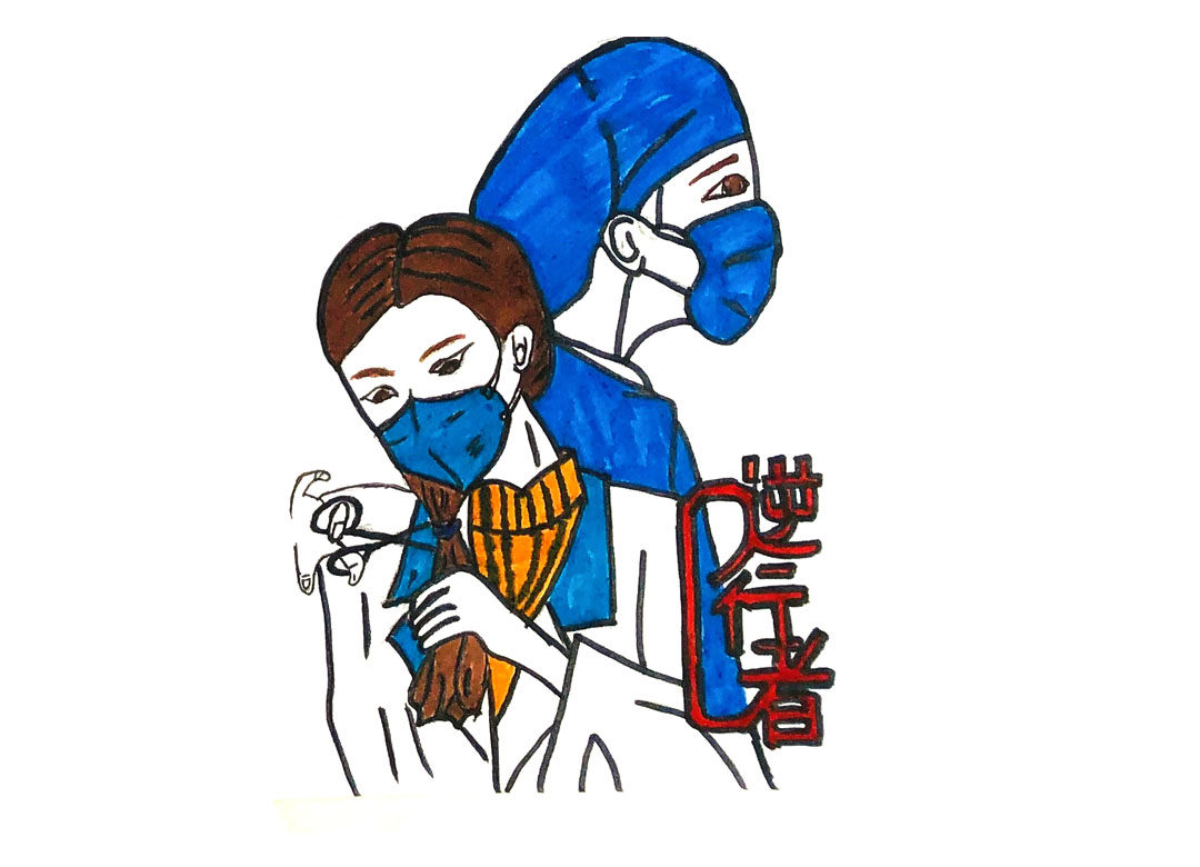 关于抗击疫情的简笔画图片