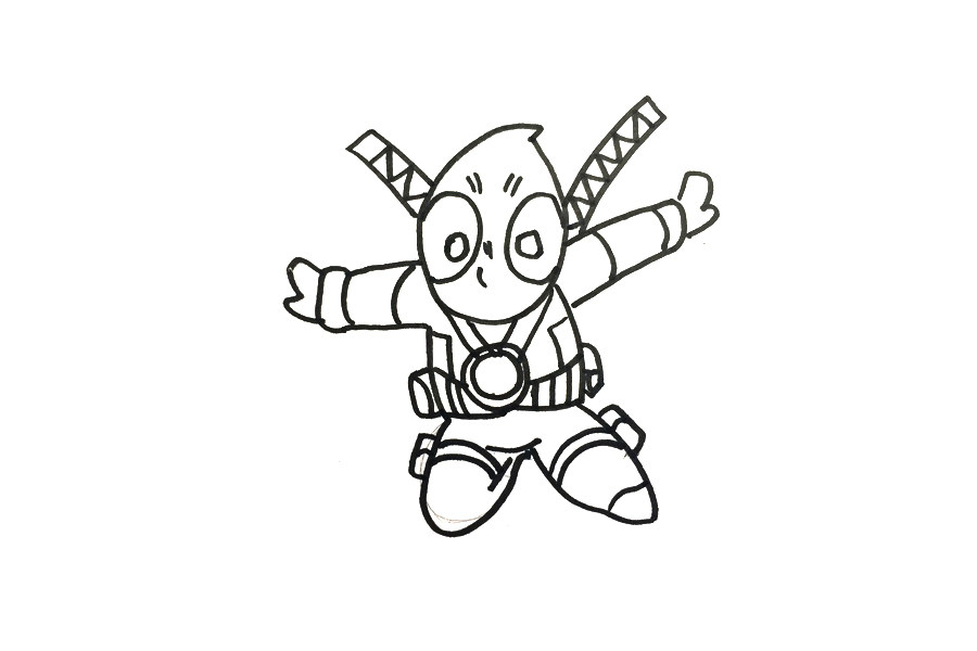 帅气的死侍简笔画教程