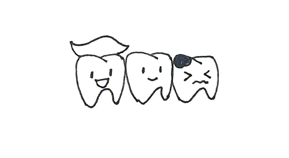 卡通牙齿简笔画教程