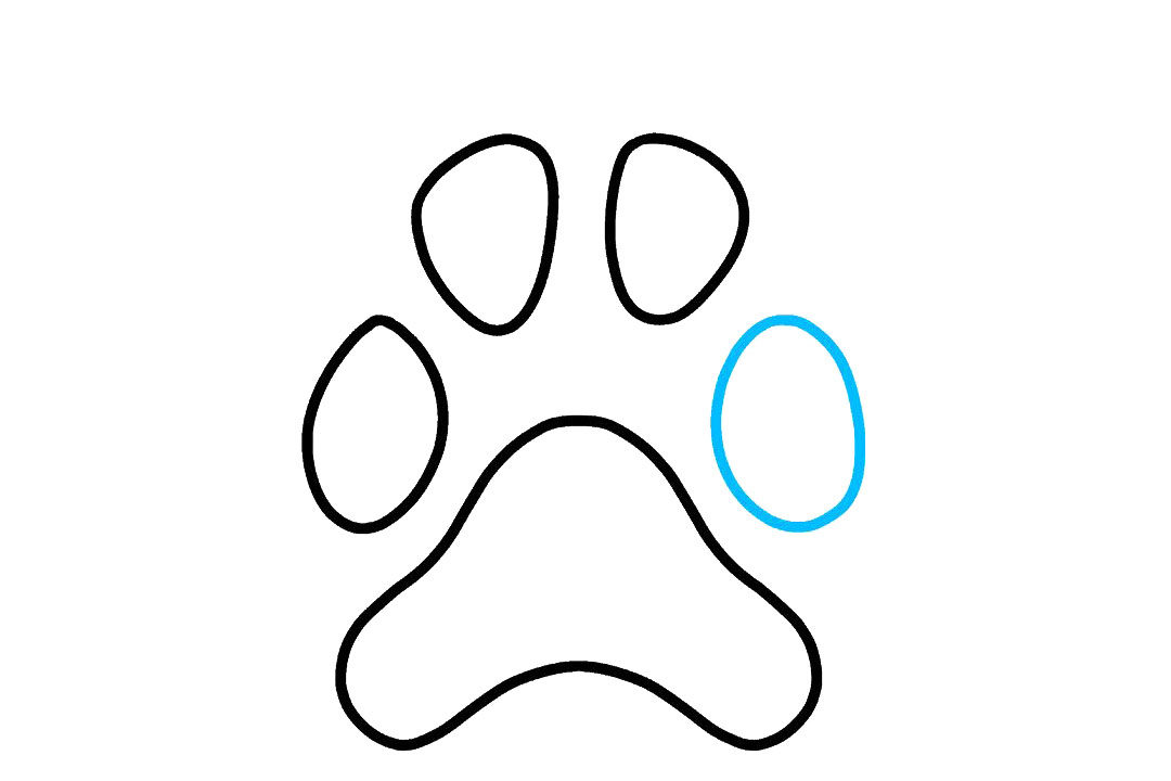 简单的狗爪印简笔画画法