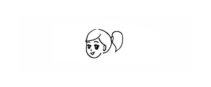 贴春联的小女孩简笔画教程