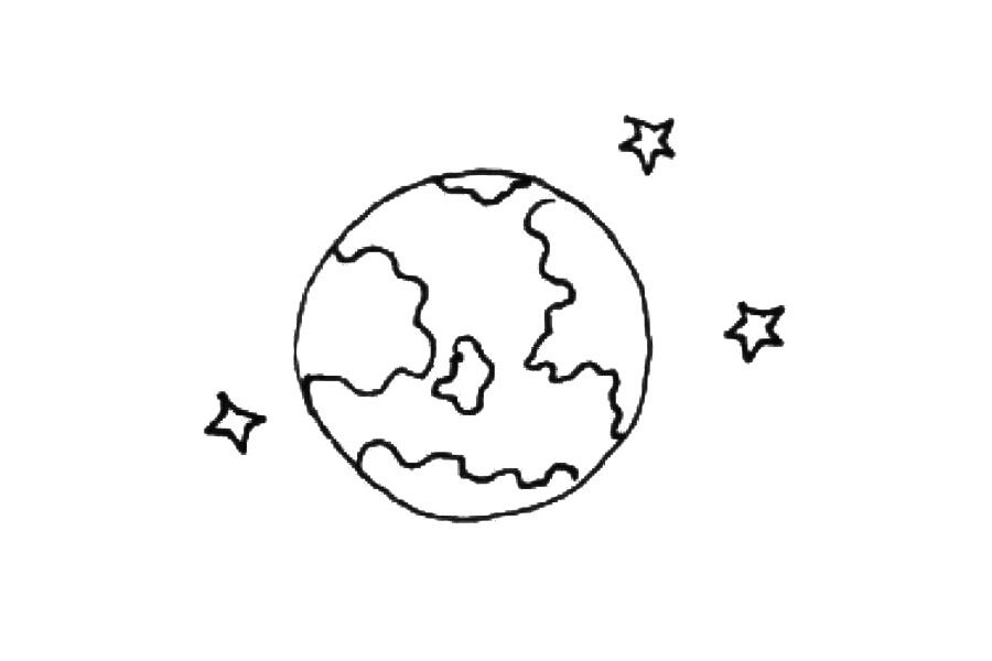 地球简笔画画法步骤