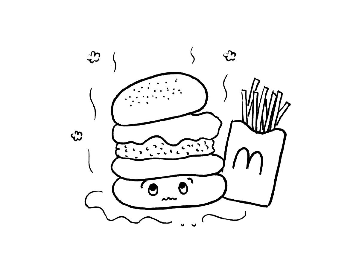 可爱小食物简笔画图片