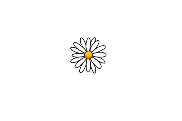 清明节画束菊花简笔画画法