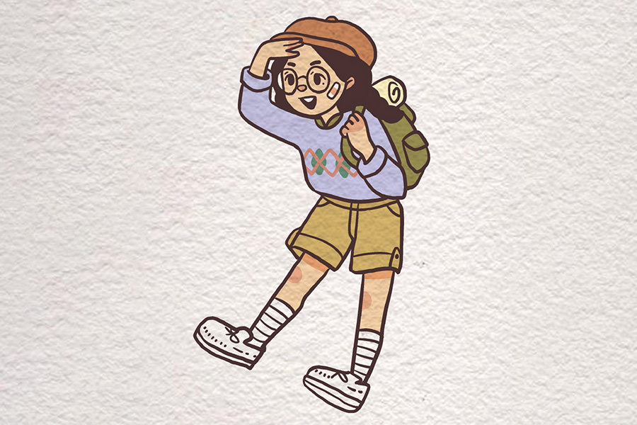 去哪旅行好呢 旅行小女孩简笔画教程