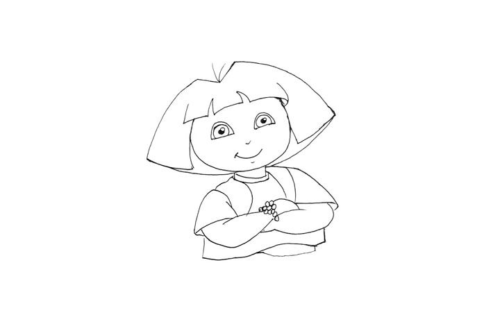 爱冒险的朵拉简笔画画法步骤