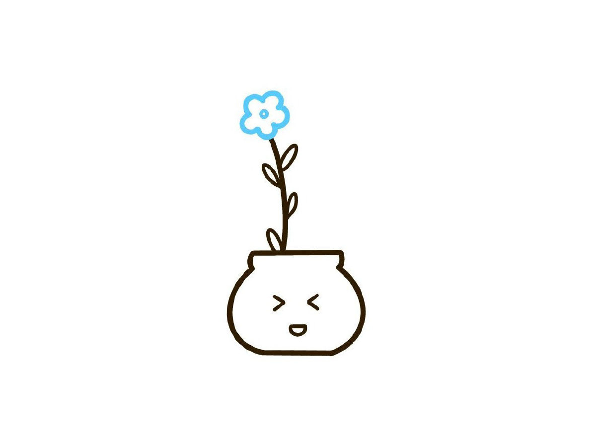 Q版花花盆栽简笔画教程