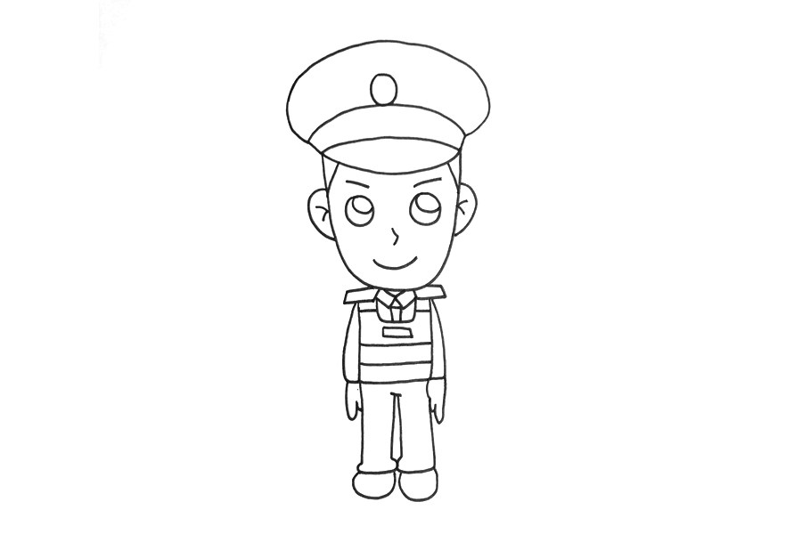 一步一步学画交警简笔画